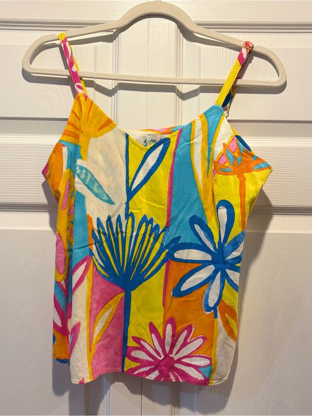 Jams World Vintage Bright Colorful Floral Geometric Abstract Tank Top Cami Sz M